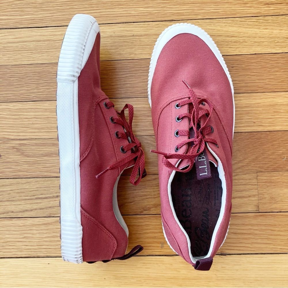 L.L. Bean New Red Canvas Rugged Sole Eco Woods Outdoor Lace Up Shoes Sneakers 12